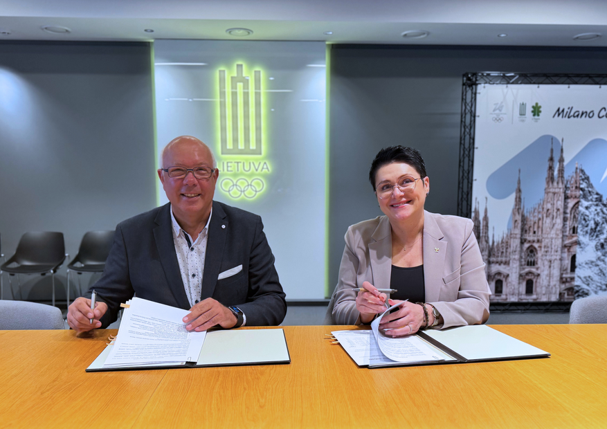 LINEŠA direktorius Valdas Jankauskas ir LTOK prezidentė Daina Gudzinevičiūtė